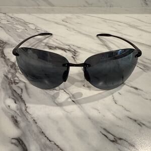 Maui Jim 421-02 Sunglasses Sugar Beach Gloss Black / Grey Polarized Lenses Read